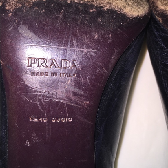 Prada Leather Round Toe Pumps - Picture 7 of 9